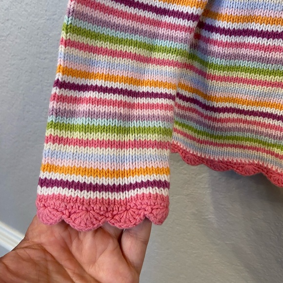 Baby Gap Kids Rainbow Stripe Cardigan Sweater Pink size 5 years - Picture 5 of 7